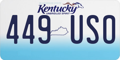 KY license plate 449USO