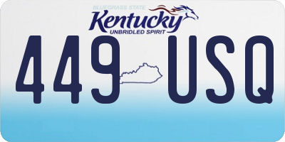 KY license plate 449USQ