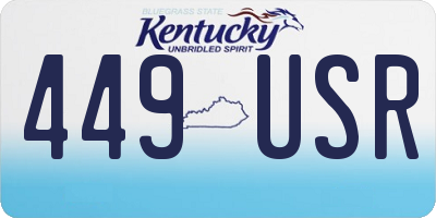 KY license plate 449USR