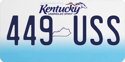 KY license plate 449USS