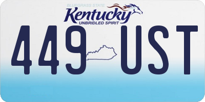 KY license plate 449UST
