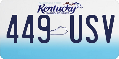 KY license plate 449USV