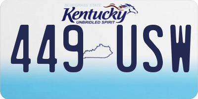 KY license plate 449USW