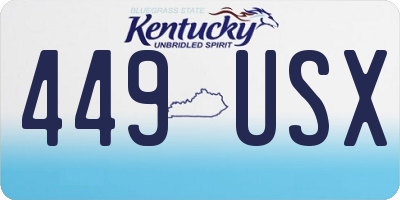 KY license plate 449USX