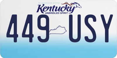 KY license plate 449USY