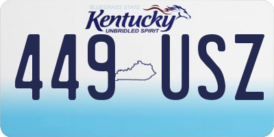 KY license plate 449USZ