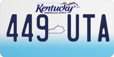 KY license plate 449UTA