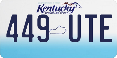 KY license plate 449UTE