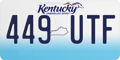 KY license plate 449UTF