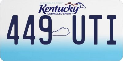 KY license plate 449UTI