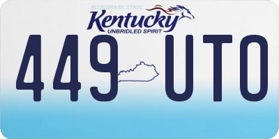 KY license plate 449UTO