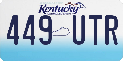 KY license plate 449UTR