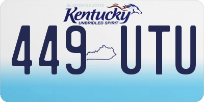 KY license plate 449UTU