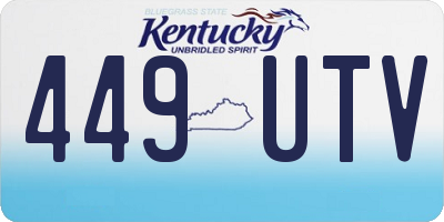 KY license plate 449UTV