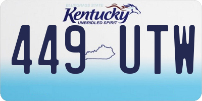 KY license plate 449UTW