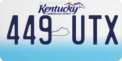 KY license plate 449UTX