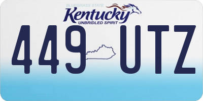 KY license plate 449UTZ