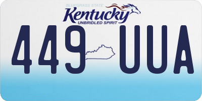 KY license plate 449UUA