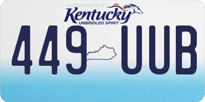 KY license plate 449UUB