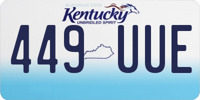 KY license plate 449UUE