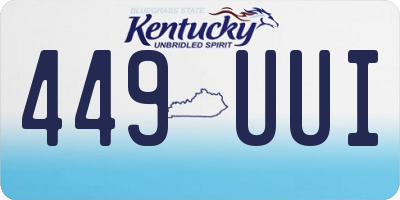 KY license plate 449UUI