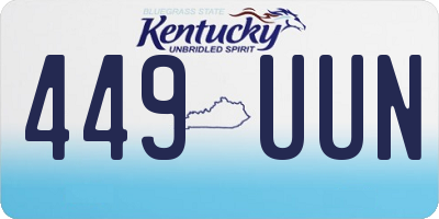 KY license plate 449UUN