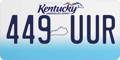 KY license plate 449UUR
