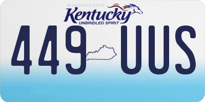 KY license plate 449UUS