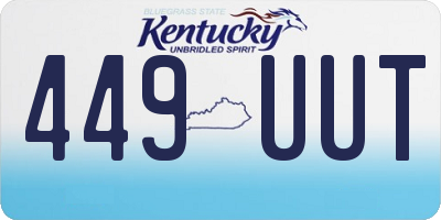 KY license plate 449UUT
