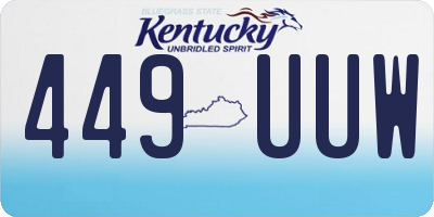 KY license plate 449UUW
