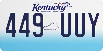 KY license plate 449UUY