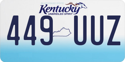 KY license plate 449UUZ