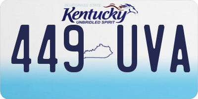 KY license plate 449UVA