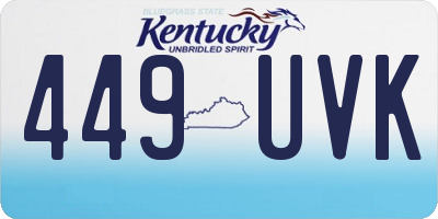 KY license plate 449UVK