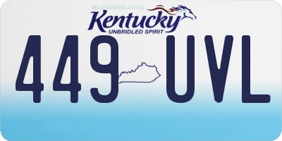 KY license plate 449UVL