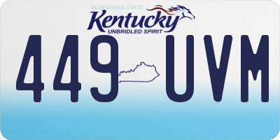 KY license plate 449UVM