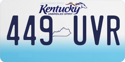 KY license plate 449UVR