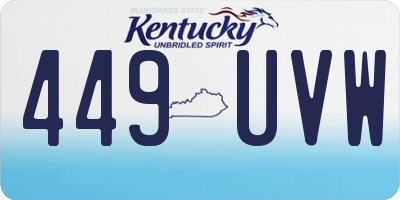KY license plate 449UVW
