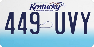 KY license plate 449UVY