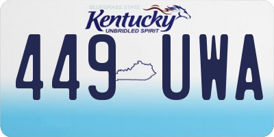 KY license plate 449UWA