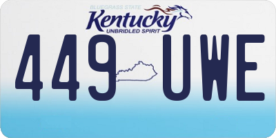 KY license plate 449UWE