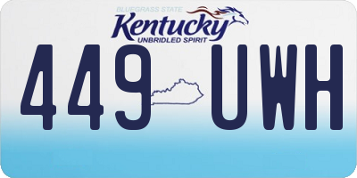 KY license plate 449UWH