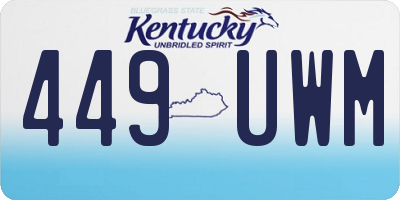 KY license plate 449UWM