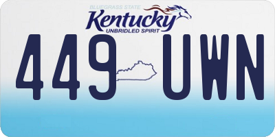 KY license plate 449UWN