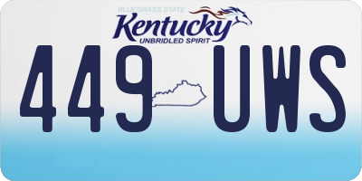 KY license plate 449UWS
