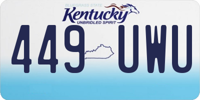 KY license plate 449UWU