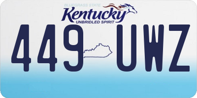 KY license plate 449UWZ