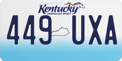 KY license plate 449UXA