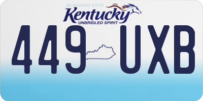 KY license plate 449UXB