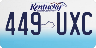 KY license plate 449UXC